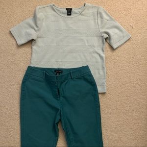 Ann Taylor work mint green shirt